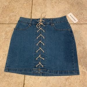 Pacsun lace up Jean Skirt